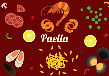 Paella Ingredients Free Vector - Free vector #416207
